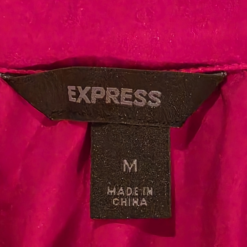Express Red Silk Blend Sleeveless Top with Sequin Detail.  Sz MED.  EVC! - Picture 2 of 6